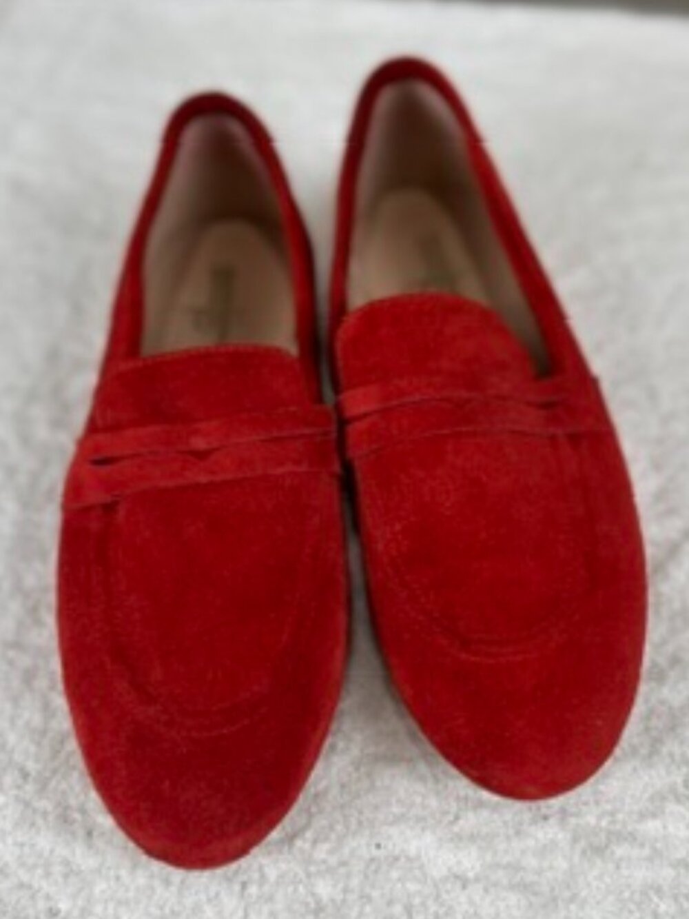 Riccardo Boccia Red Suede Penny Loafers Made in Italy EU 37 US 6.5